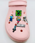 Minecraft shoe charms, set of 6, for Crocs-style clogs