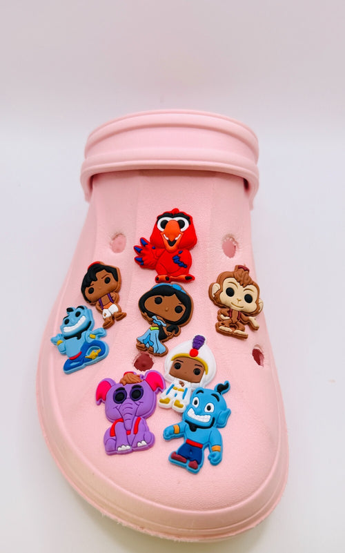 Aladdin shoe charms, set of 8, for Crocs-style clogs