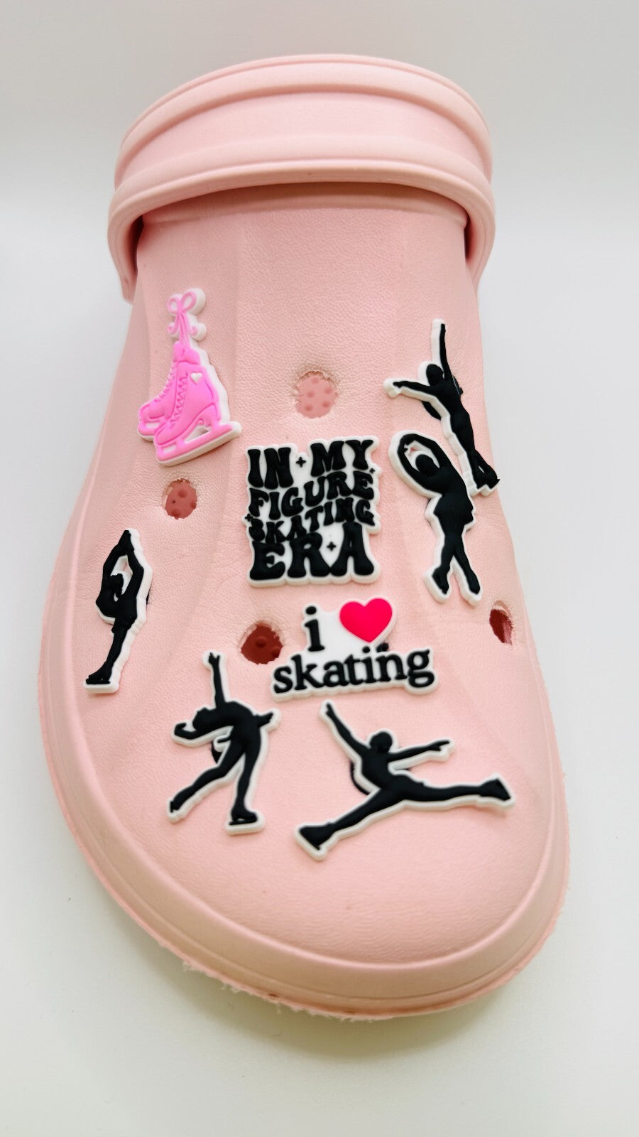 Ice Skating shoe charms, set of 8, for Crocs-style clogs