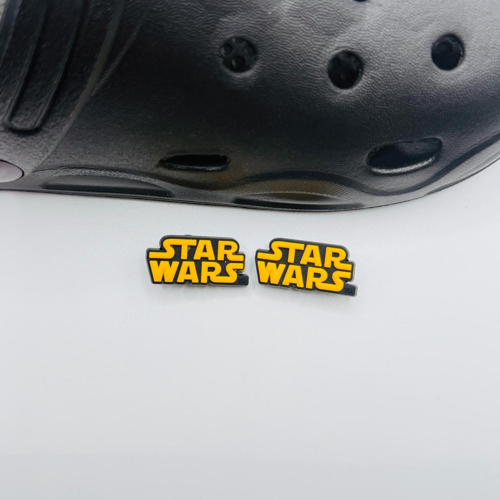 Star Wars, Yellow Logo Design,  shoe charms, set of 2, for Crocs-style clogs