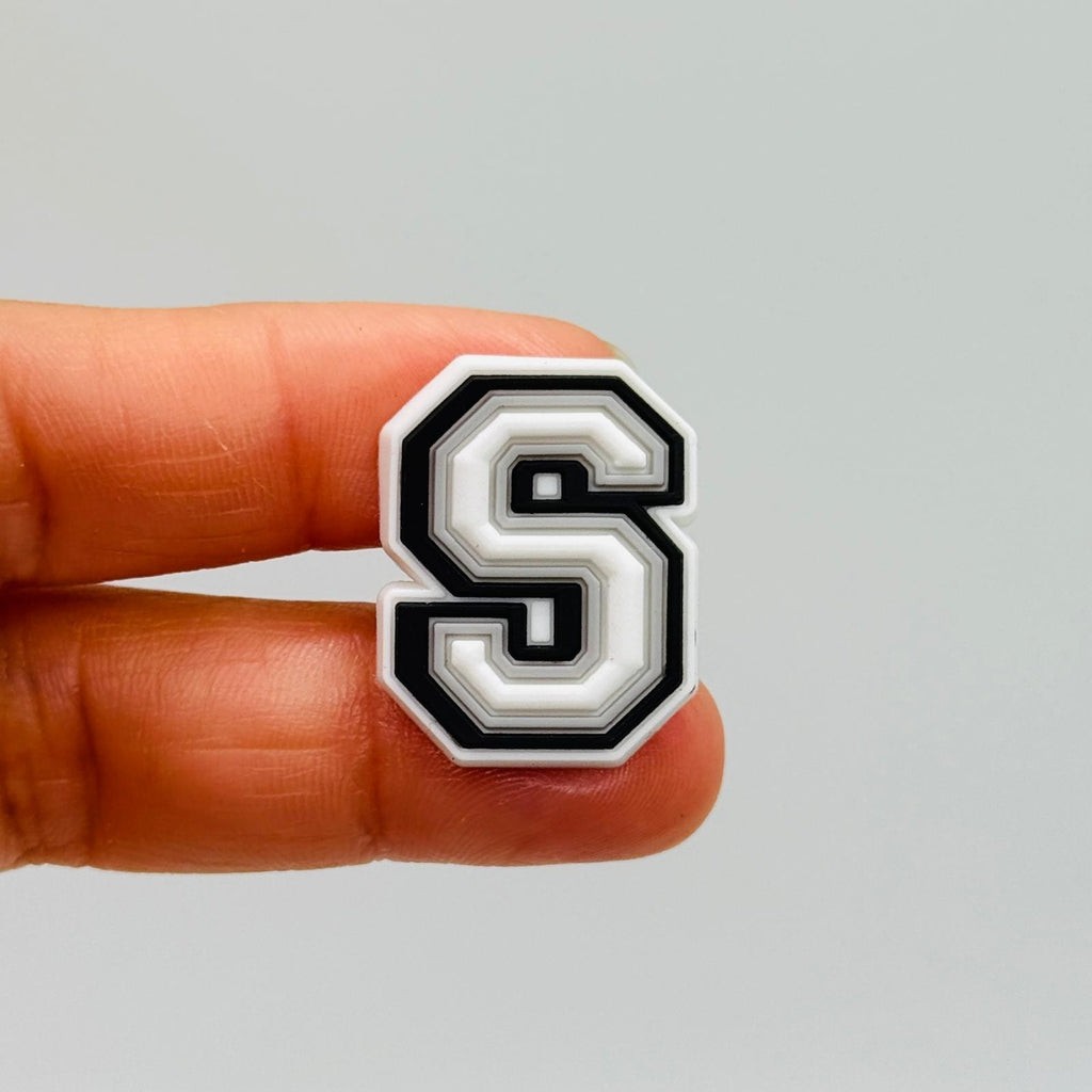 Letters White shoe charms for Crocs-style clogs