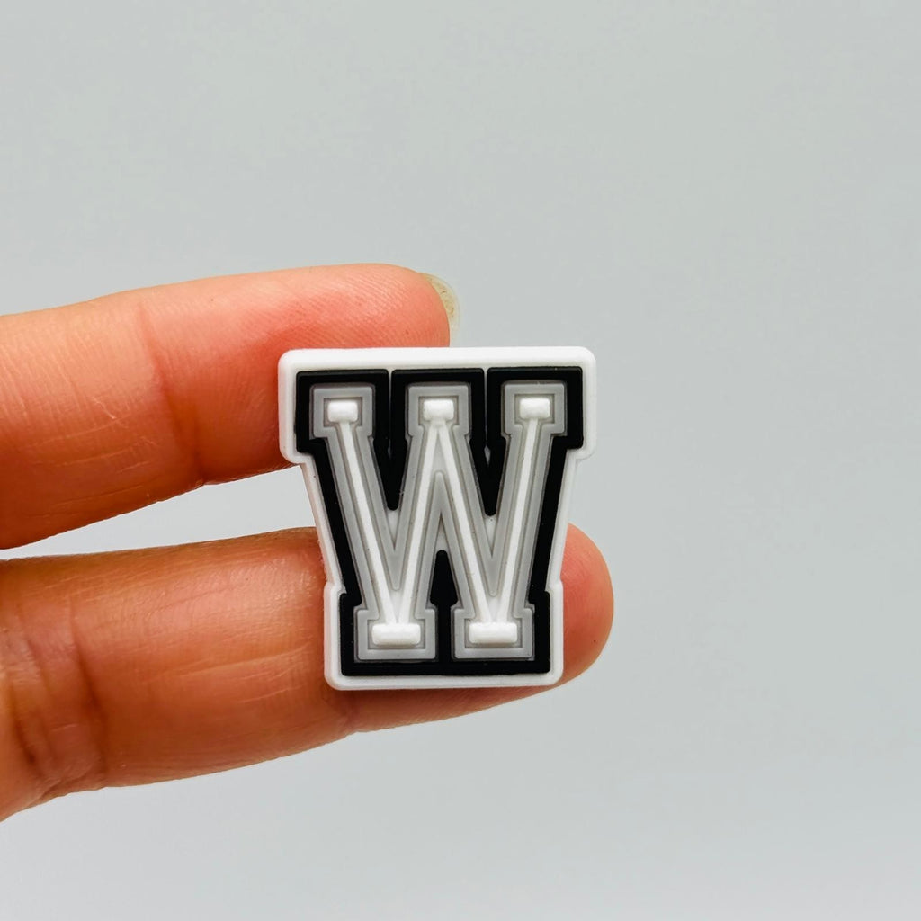 Letters White shoe charms for Crocs-style clogs