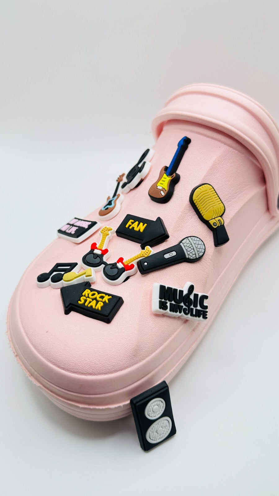 Music shoe charms, set of 12, for Crocs-style clogs
