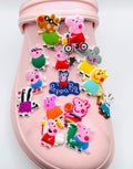 Peppa Pig shoe charms, set of 14, for Crocs-style clogs