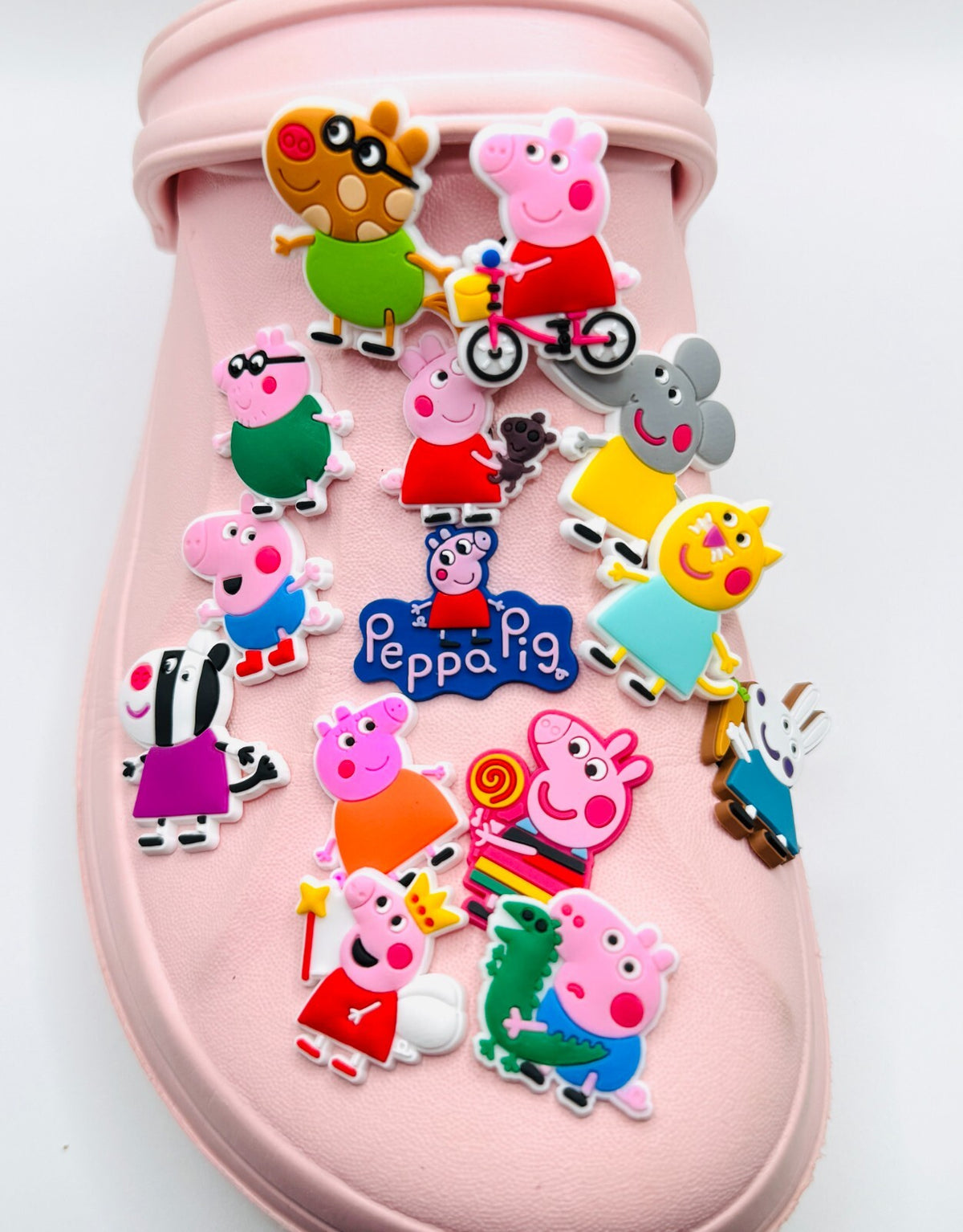 Peppa Pig shoe charms, set of 14, for Crocs-style clogs