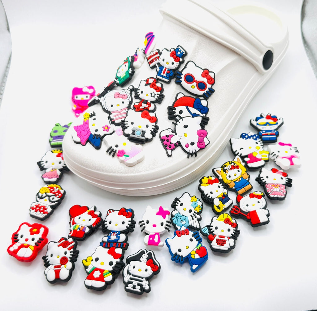 Hello Kitty shoe charms, set of 33, for Crocs-style clogs