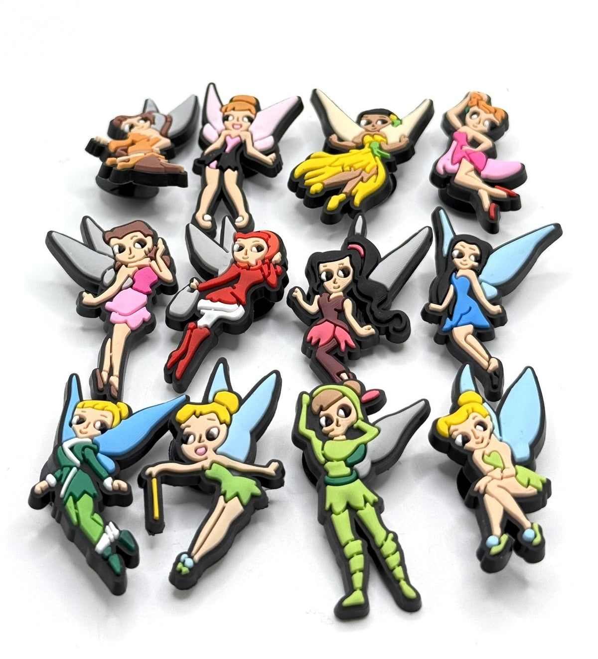 Fairies shoe charms, set of 12, for Crocs-style clogs