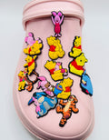 Winnie The Pooh shoe charms, set of 13, for Crocs-style clogs