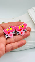 Pink Panther shoe charms, set of 2, for Crocs-style clogs