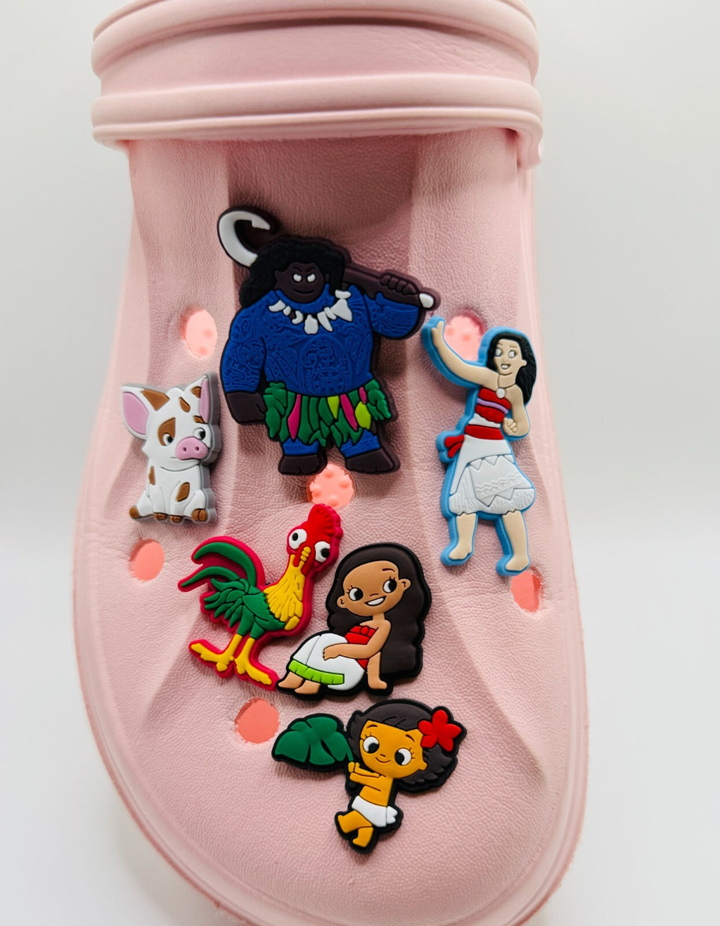 Moana shoe charms, set of 6, for Crocs-style clogs