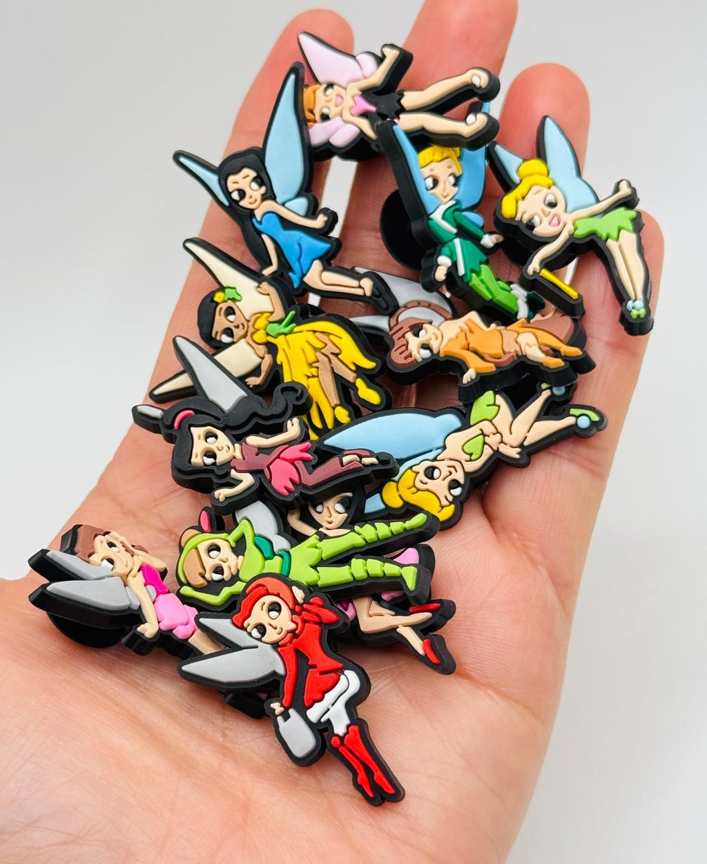 Fairies shoe charms, set of 12, for Crocs-style clogs