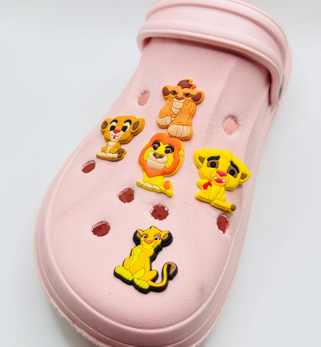 Lion King shoe charms, set of 5, for Crocs-style clogs