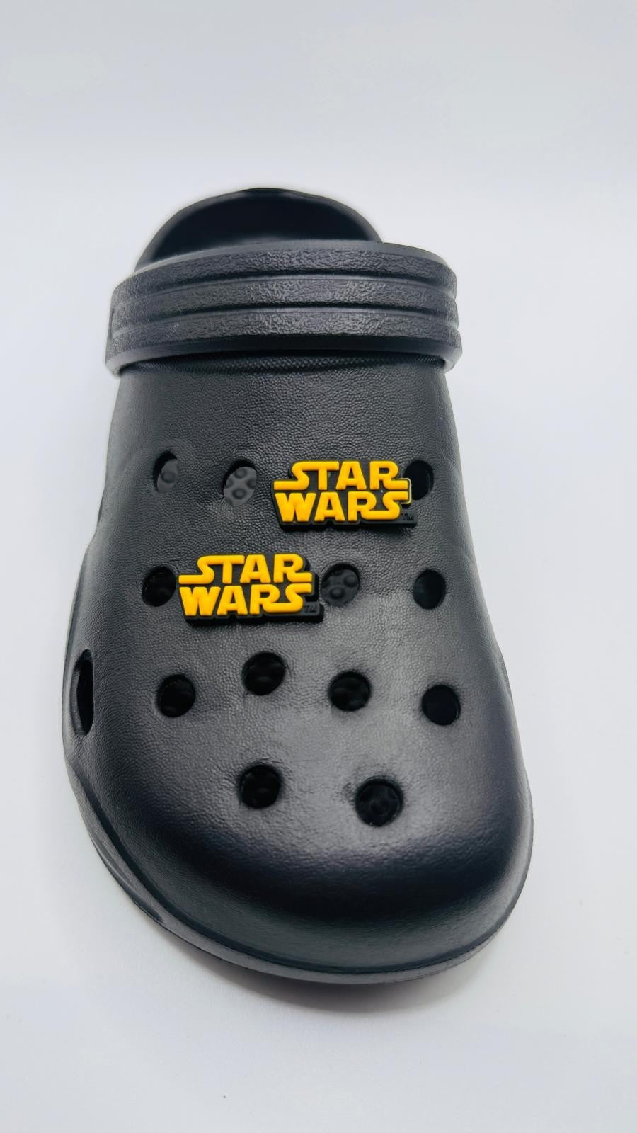 Star Wars, Yellow Logo Design,  shoe charms, set of 2, for Crocs-style clogs