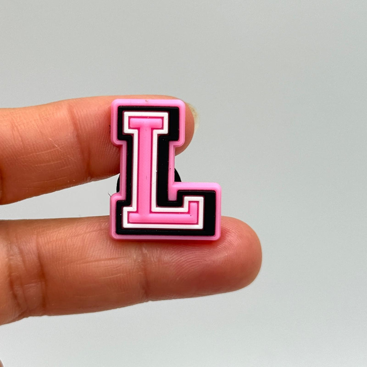 Letters Pink shoe charms for Crocs-style clogs