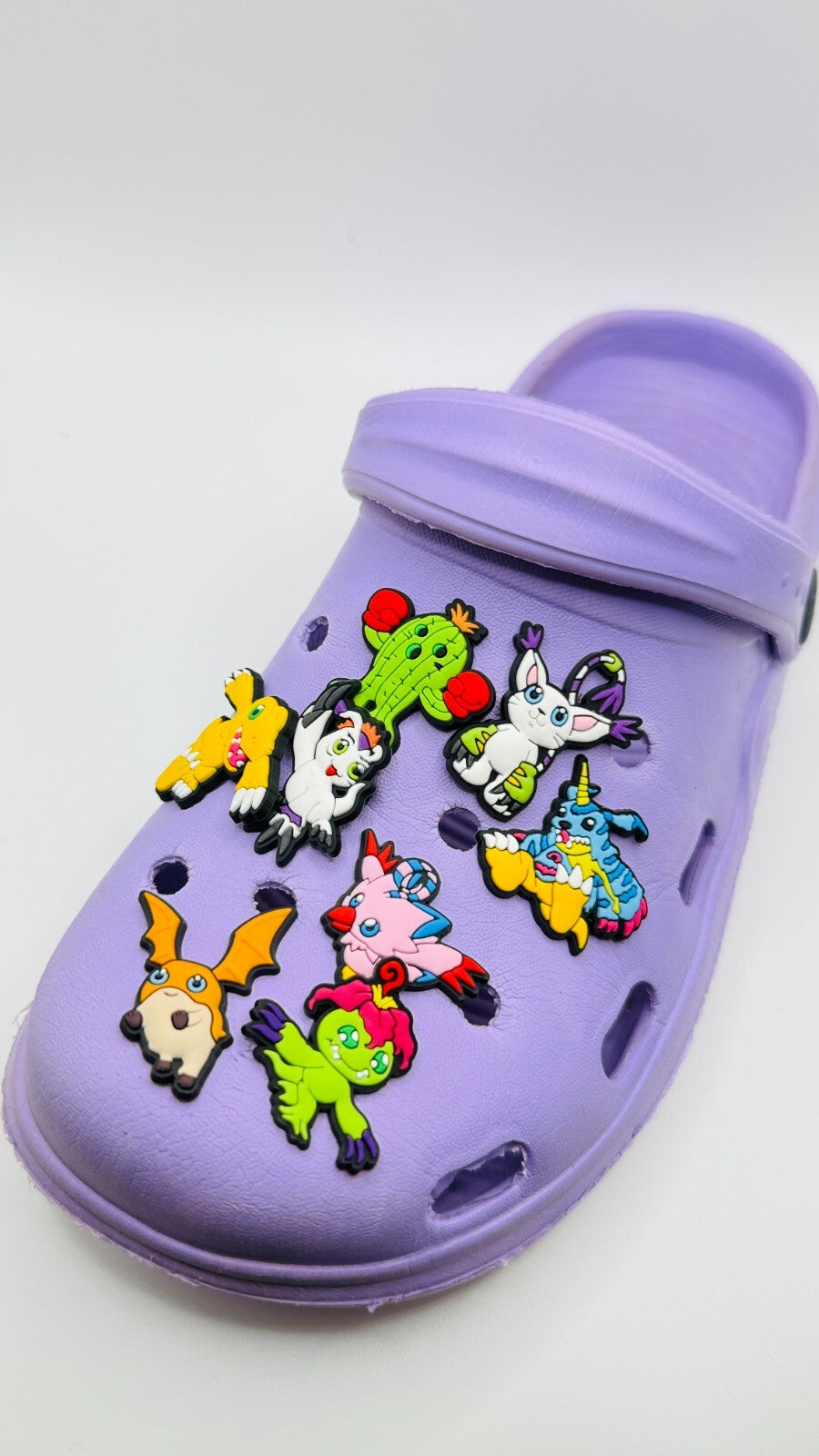 Digimon shoe charms, set of 8, for Crocs-style clogs