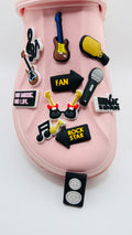 Music shoe charms, set of 12, for Crocs-style clogs