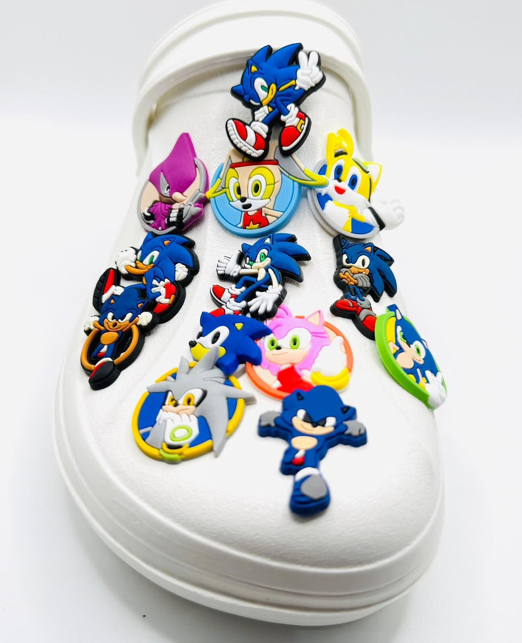 Sonic Hedgehog shoe charms, set of 13, for Crocs-style clogs