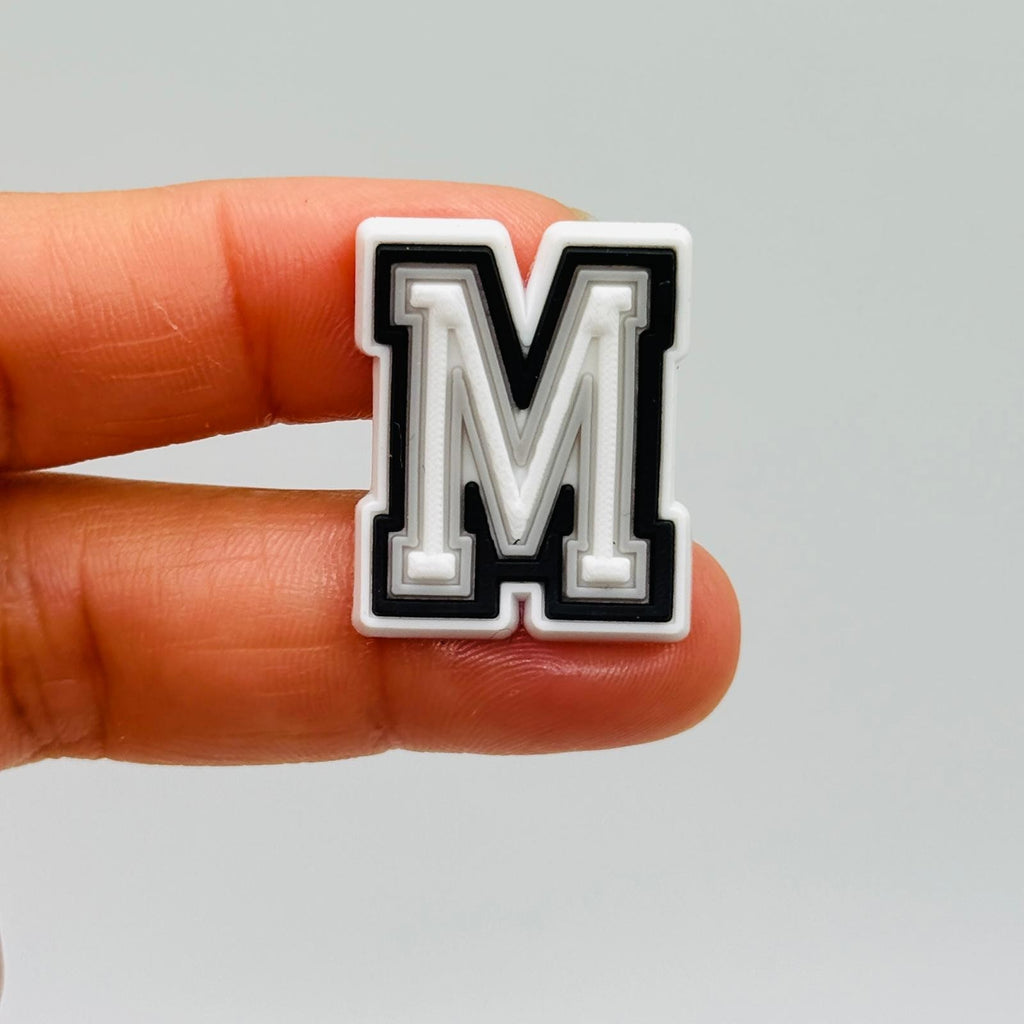Letters White shoe charms for Crocs-style clogs