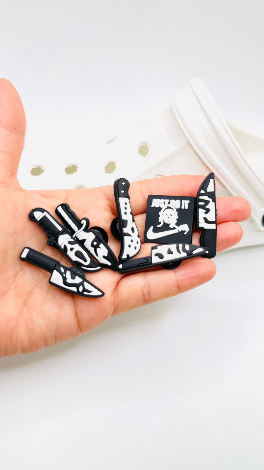 Horror Scary shoe charms, set of 7, for Crocs-style clogs