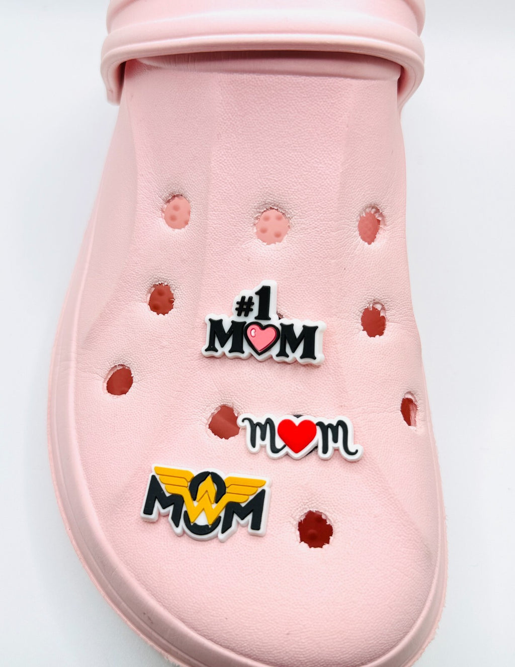 Mum shoe charms, set of 3, for Crocs-style clogs