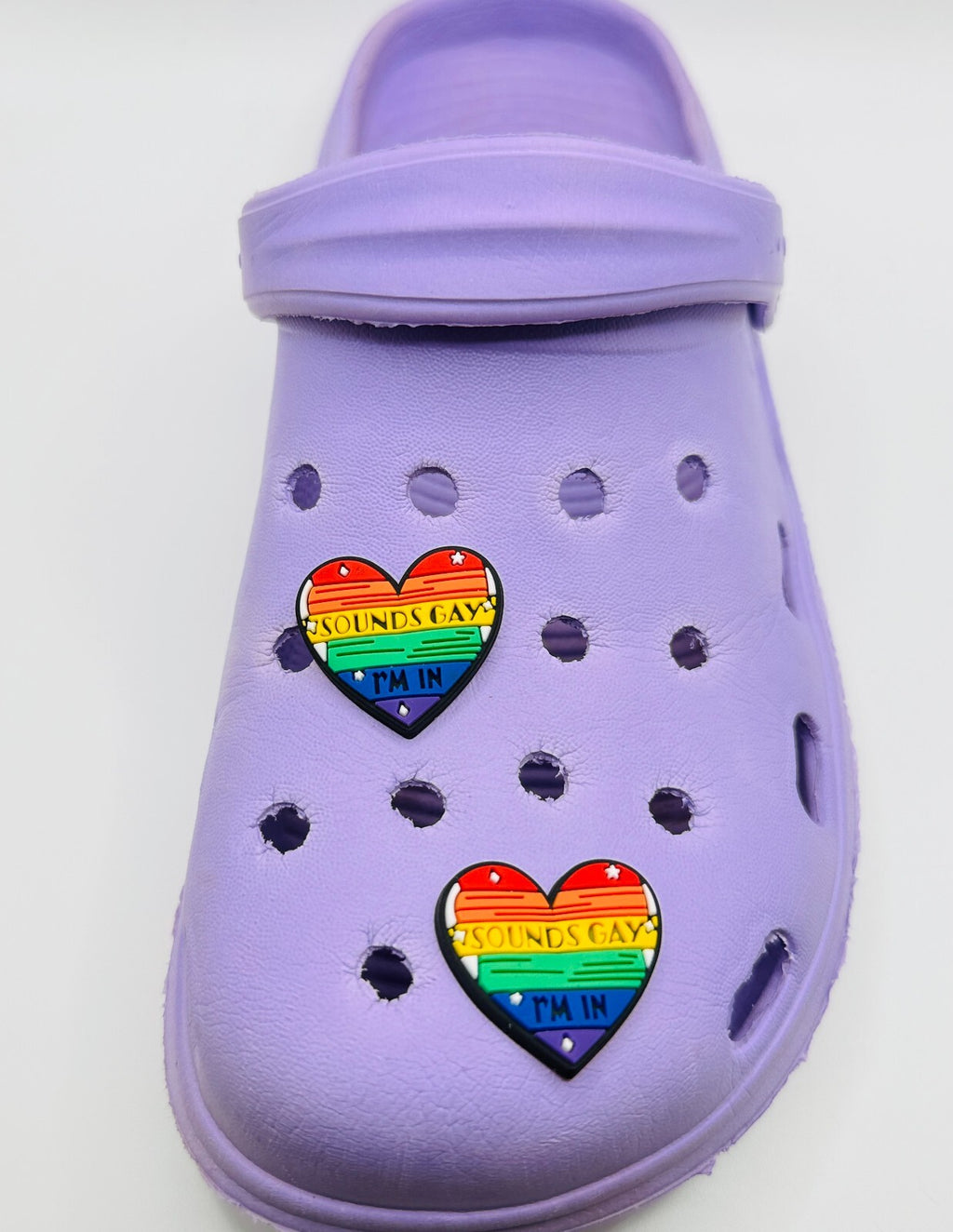 Sounds Gay I'm In shoe charms, set of 2, for Crocs-style clogs