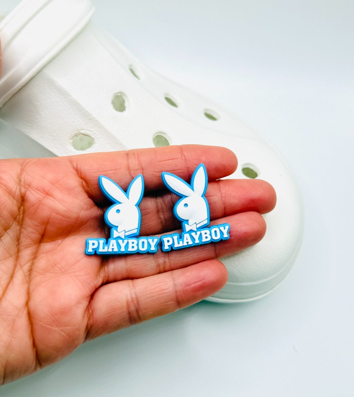 Playboy shoe charms, set of 2, for Crocs-style clogs