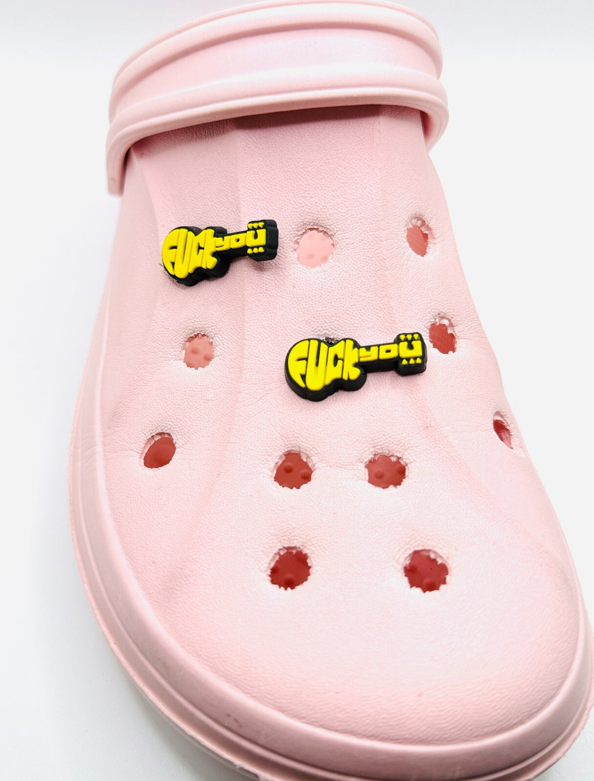 F*ck You shoe charms, set of 2, for Crocs-style clogs