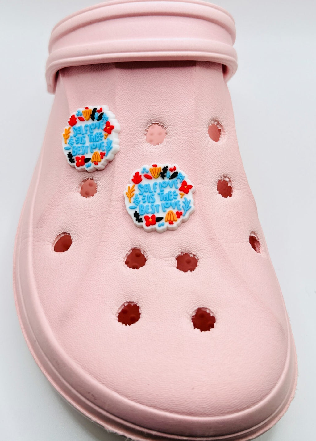 Self Love is Best shoe charms, set of 2, for Crocs-style clogs