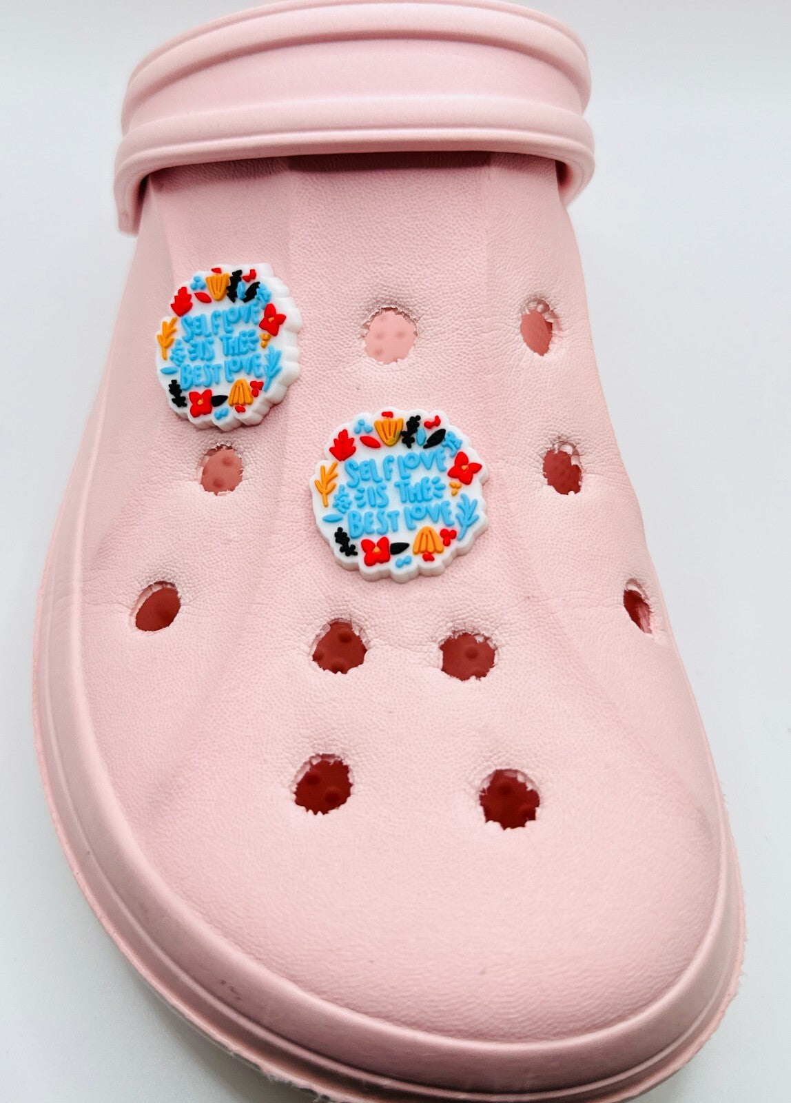 Self Love is Best shoe charms, set of 2, for Crocs-style clogs
