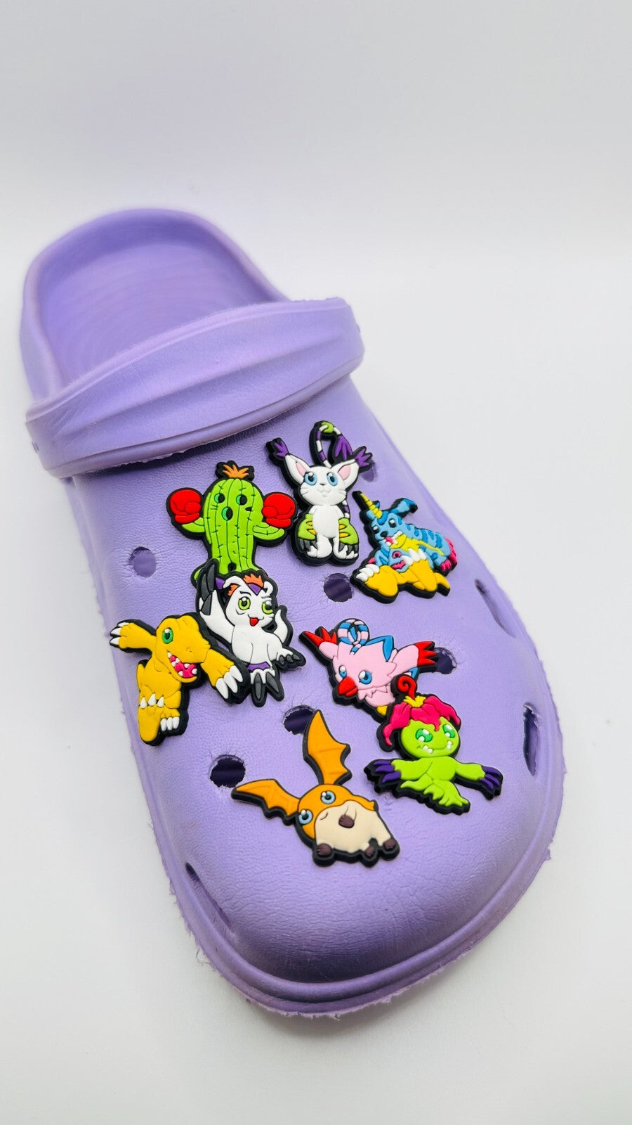 Digimon shoe charms, set of 8, for Crocs-style clogs