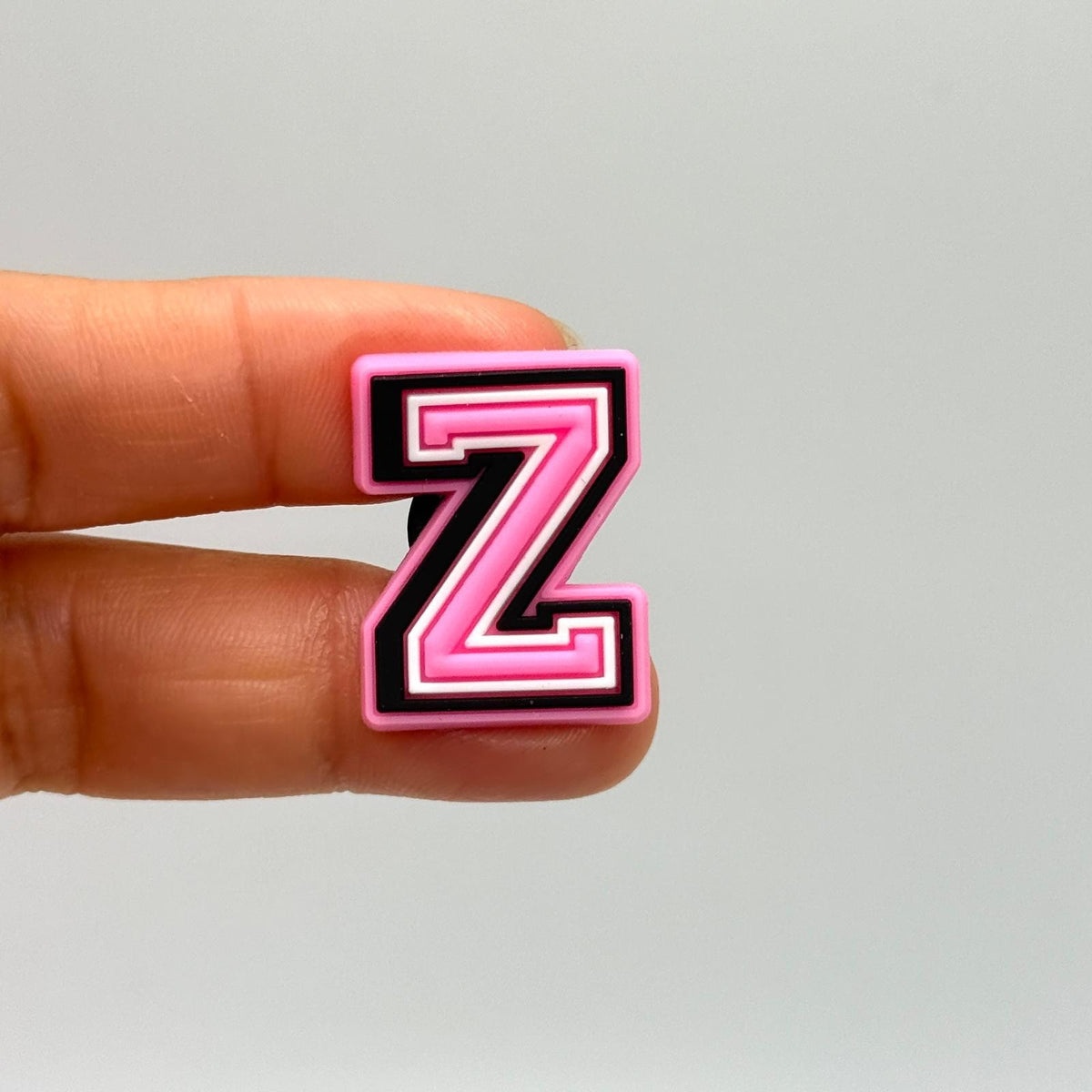 Letters Pink shoe charms for Crocs-style clogs