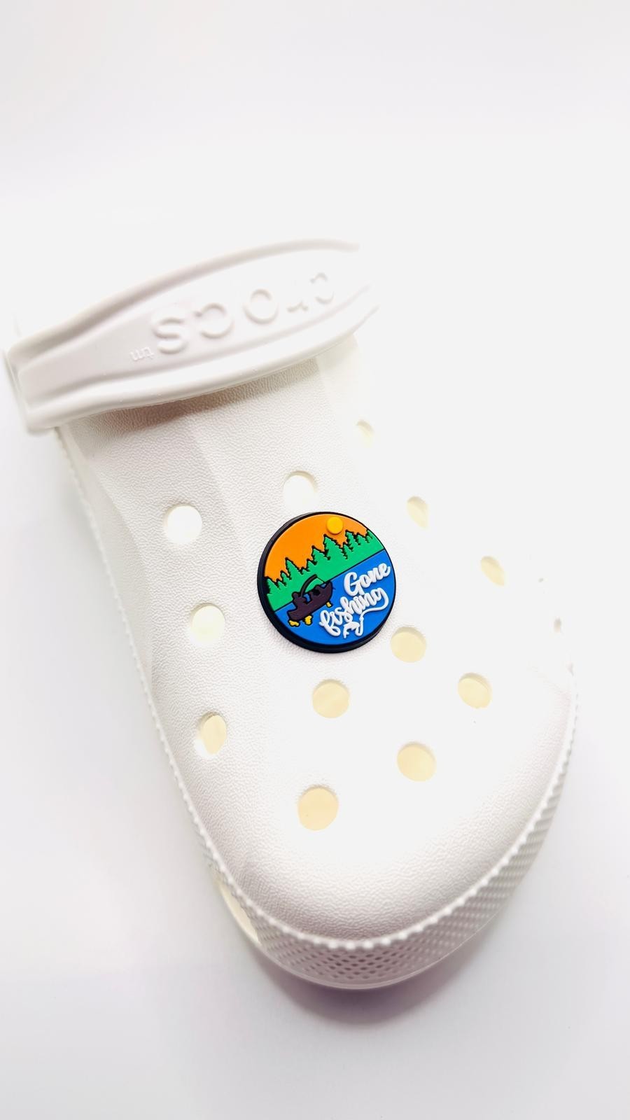 Fishing shoe charms for Crocs-style clogs