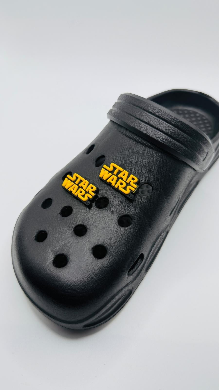 Star Wars, Yellow Logo Design,  shoe charms, set of 2, for Crocs-style clogs