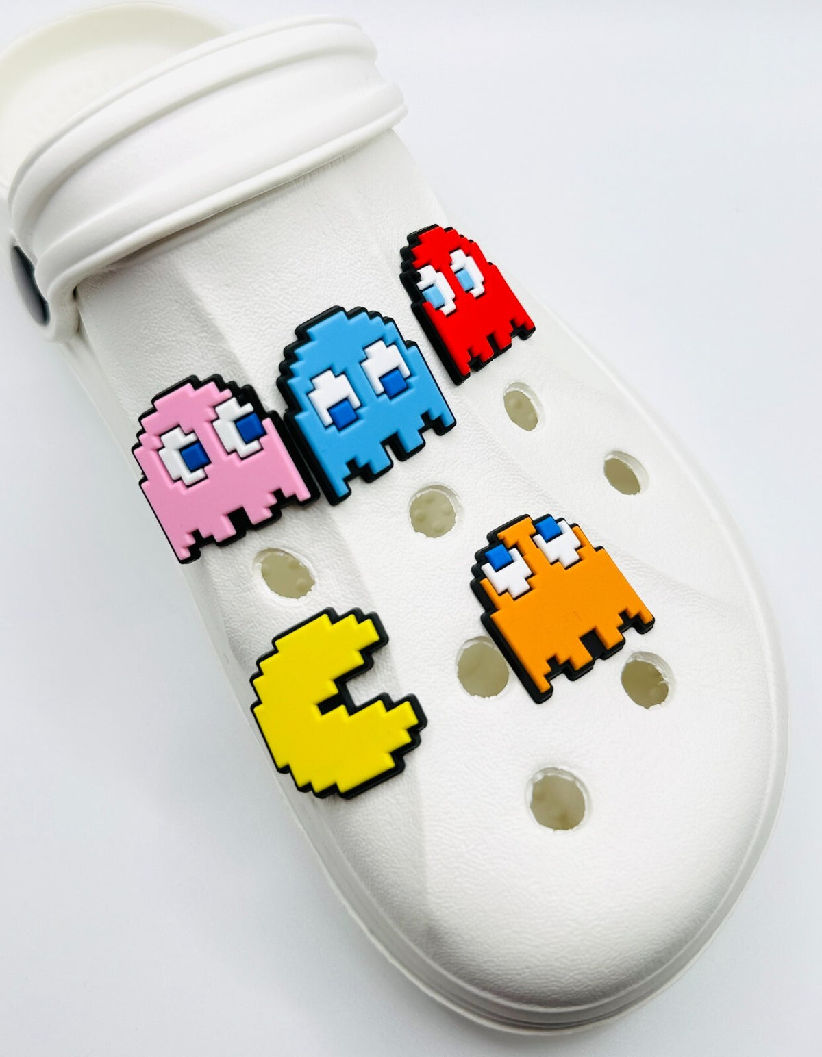 Pac-Man shoe charms, set of 5, for Crocs-style clogs