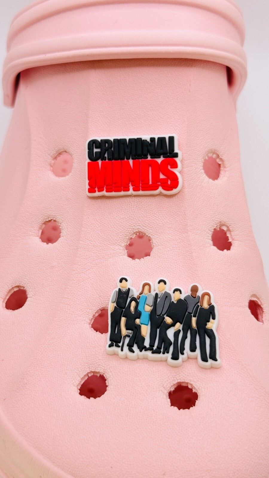 Criminal Minds shoe charms, set of 2, for Crocs-style clogs