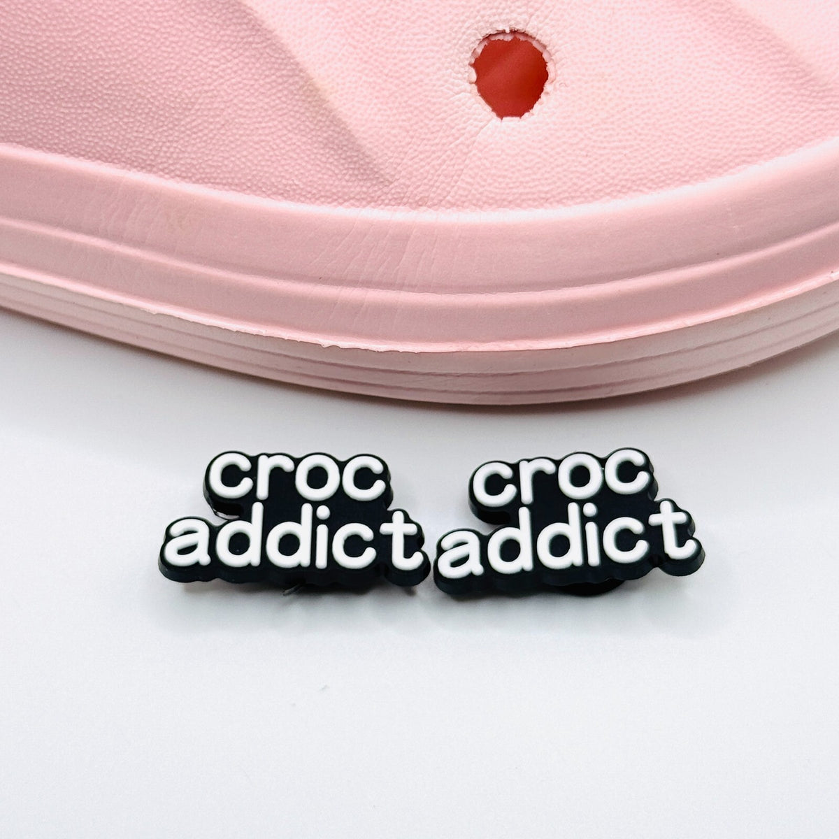 Addict shoe charms, set of 2, for Crocs-style clogs