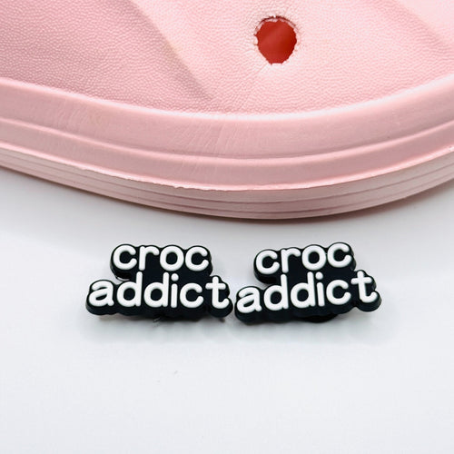 Addict shoe charms, set of 2, for Crocs-style clogs
