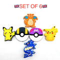 Pokémon pikachu and dragons shoe charms, set of 6 – photo 1