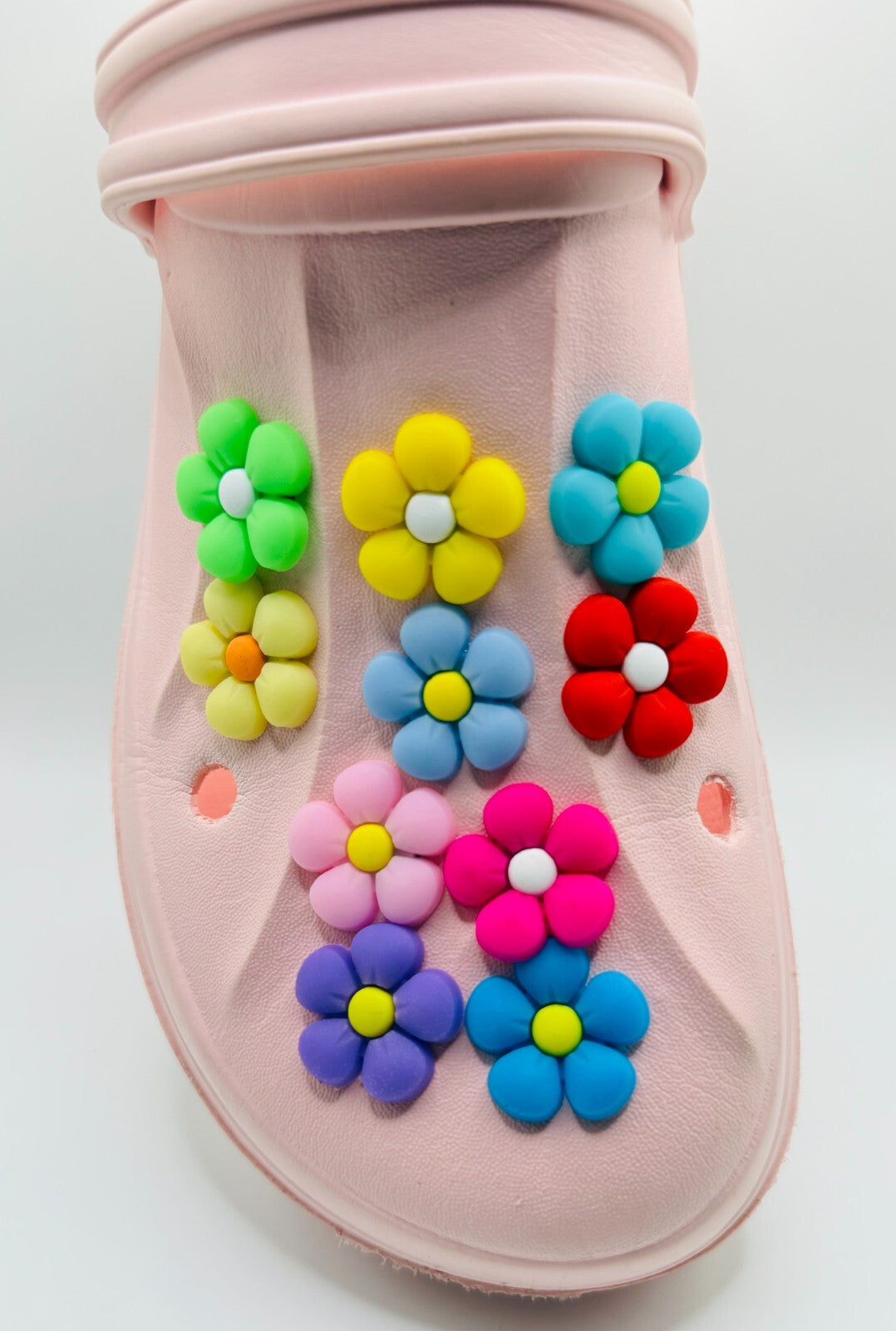 Flowers shoe charms, set of 10, for Crocs-style clogs