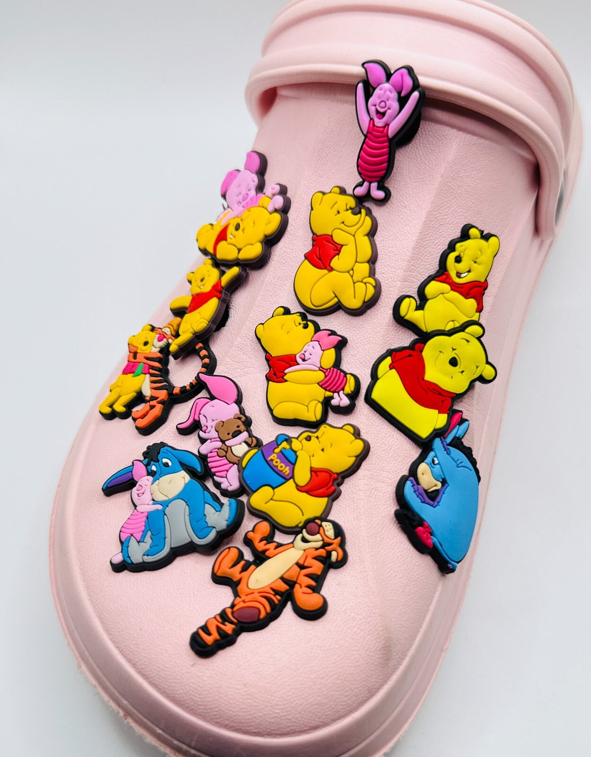 Winnie The Pooh shoe charms, set of 13, for Crocs-style clogs