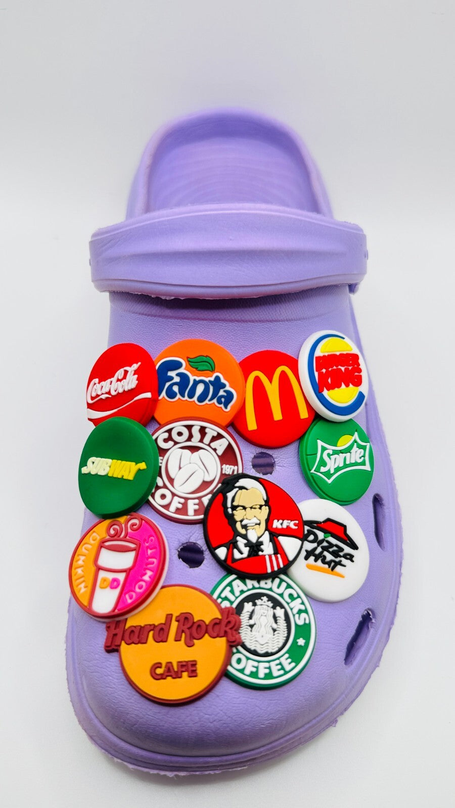 Fast Food shoe charms, set of 12, for Crocs-style clogs