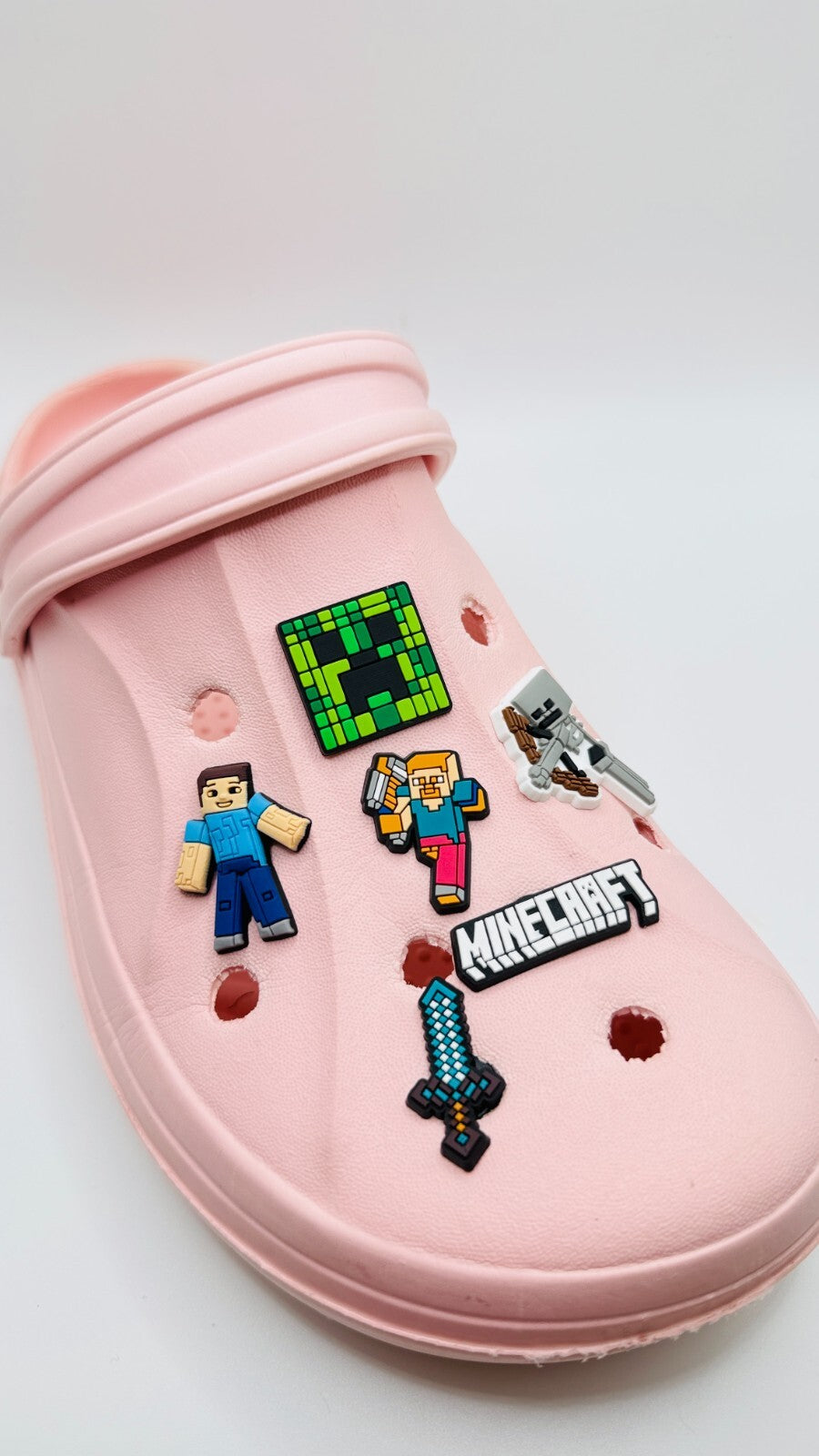Minecraft shoe charms, set of 6, for Crocs-style clogs