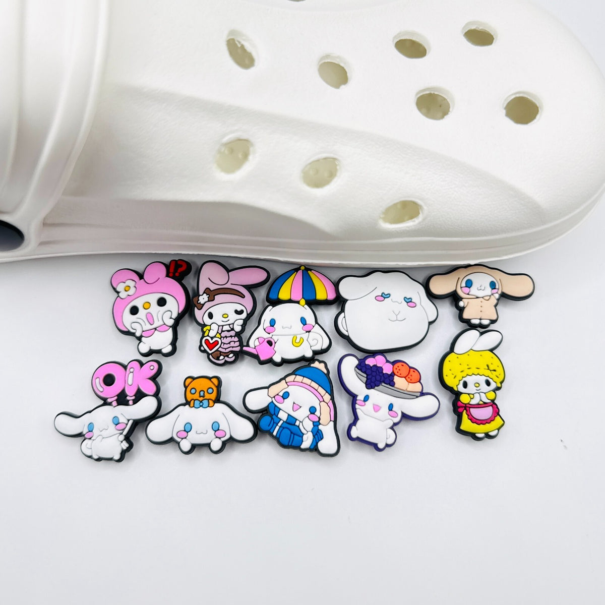 Sanrio shoe charms, set of 10, for Crocs-style clogs