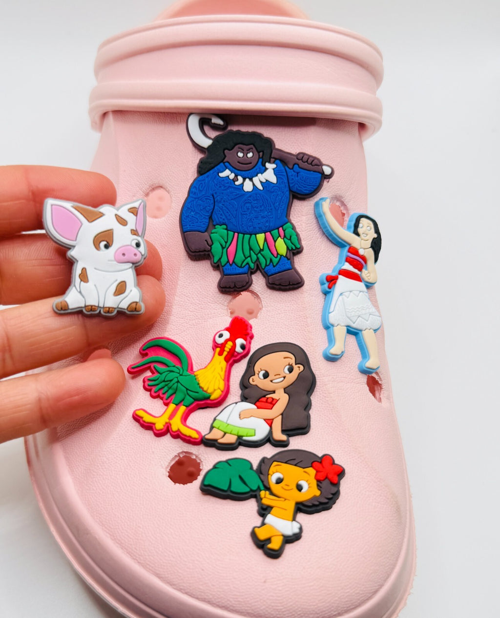 Moana shoe charms, set of 6, for Crocs-style clogs