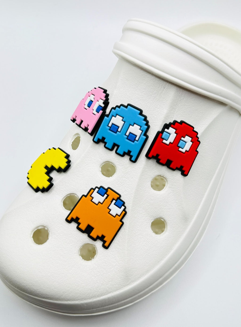 Pac-Man shoe charms, set of 5, for Crocs-style clogs