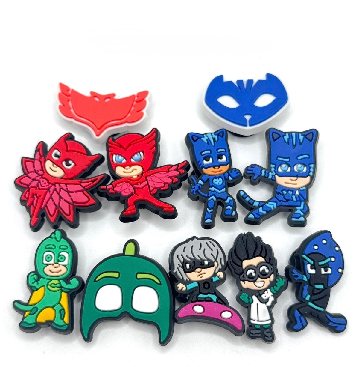 PJ Masks shoe charms, set of 11, for Crocs-style clogs