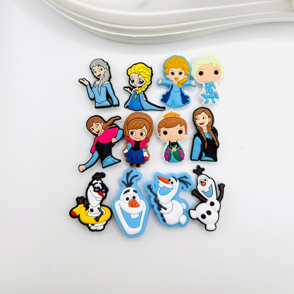 Frozen shoe charms, set of 12, for Crocs-style clogs