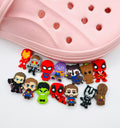 Superheroes shoe charms, set of 14, for Crocs-style clogs