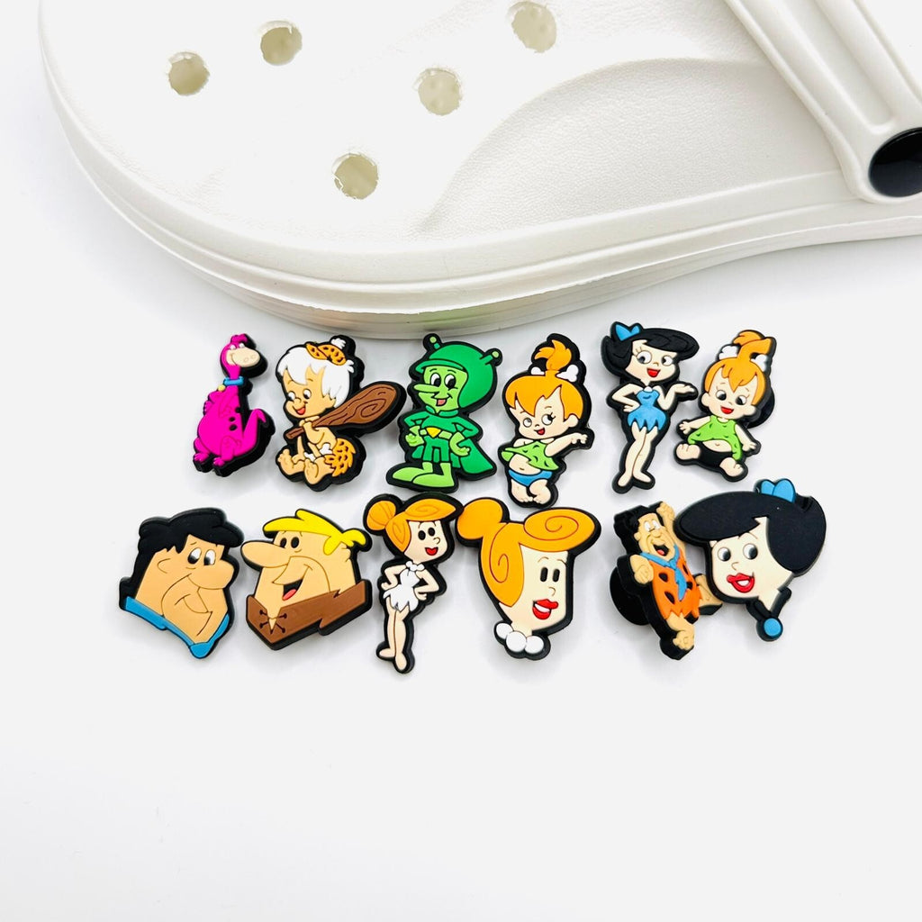 Flinstones shoe charms for Crocs-style clogs