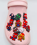 Spiderman shoe charms, set of 12, for Crocs-style clogs